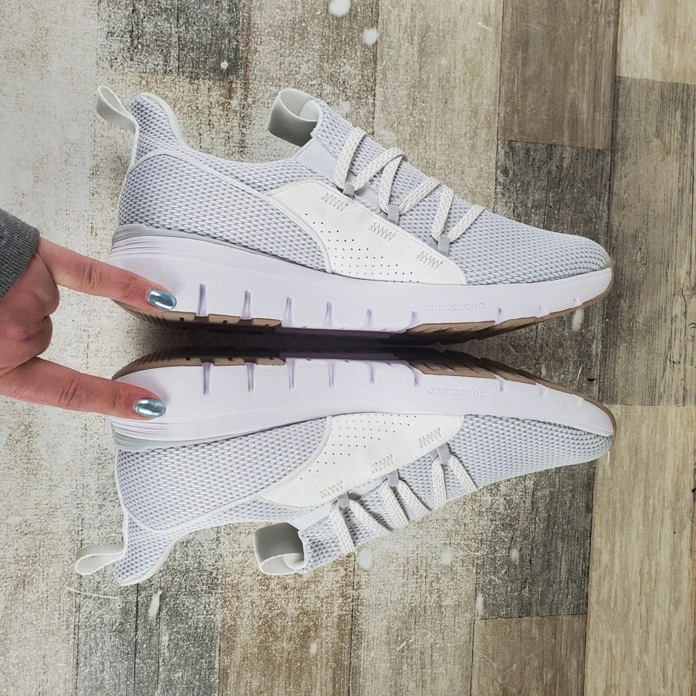 KURU FLEX Womens Shoes Sz 11 M Running Bright White Sand Mesh Lace Up Sneakers